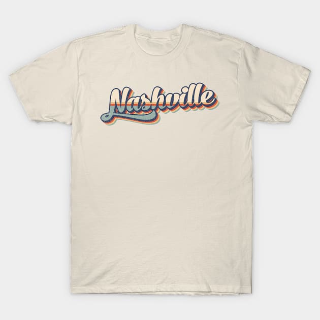 Nashville // Retro Vintage Style T-Shirt by Stacy Peters Art